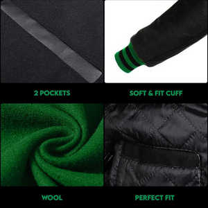 แจ็กเก็ตเบสบอลวิทยาลัยสำหรับผู้ชายตัวปักลายขนาดปกติมีสไตล์แจ็กเก็ตตัวหนังสือน้ำหนักเบา - Product Image 2