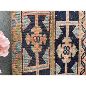 Tapis de couloir vintage 1,8x5,2 pi (55x157 cm), tapis turc noir à pois - Product Image 4