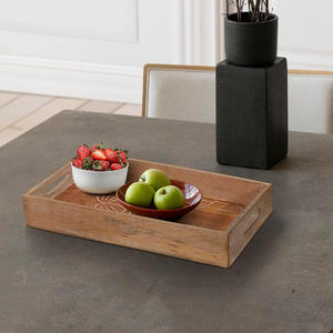 Bois de manguier blanc de qualité supérieure décoratif fait à la main de qualité commerciale passe au lave-vaisselle plateau de service écologique Design élégant - Product Image 5