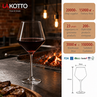 Verre à vin de Bourgogne en cristal sans plomb LAKOTTO Wide Body 680 ml, gobelet rond pour service de restaurant, verrerie personnalisée avec logo, usine de verrerie