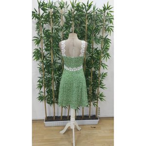 Women's Strappy <b>Lace</b> <b>Collar</b> Floral Patterned Supreme Dress, 35481 - Green - Product Image 5