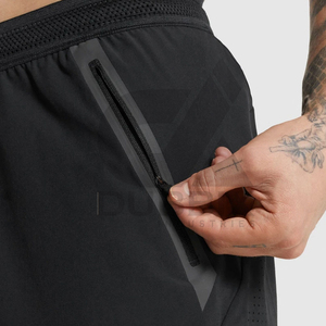 Mens Workout <b>Shorts</b> 2 in 1 Stretch 5" Gym <b>Shorts</b> Running <b>Shorts</b> with Compression Liner <b>Zip</b> <b>Pocket</b> - Product Image 6