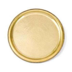 Auténtica bandeja de servicio de latón con un sofisticado brillo dorado diseñado para complementar la decoración de su mesa de comedor - Product Image 3