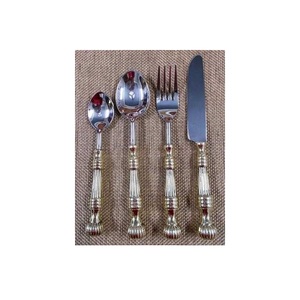New lining design brass casting cutlery <b>set</b> with shiny polish unique design <b>flatware</b> <b>set</b> of 6 for restaurant hotel - Product Image 3