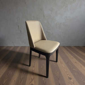 Sillas de Comedor Modernas Tapizadas en Beige (Juego de 2) con Estructura de Madera Oscura y Acabado en Cuero PU - Product Image 2