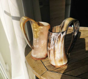 Cadeau pour le marié et les garçons d'honneur, culture viking, animal, mug à boire en corne, poli, moderne, fait à la main, corne de buffle - Product Image 5