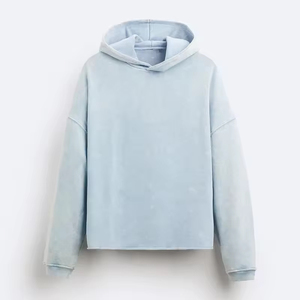 Sweat à capuche surdimensionné à ourlet brut | Pull Streetwear personnalisé en coton lavé | Sweat à capuche unisexe en détresse pour les quantité minimale de commande basses d'hiver - Product Image 5