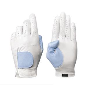 Guantes de golf de mujer de alta calidad con estampado por sublimación de camuflaje con logotipo personalizado, piel auténtica Cabretta completa para mano izquierda - Product Image 4