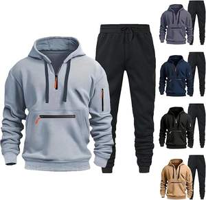 Ensemble de survêtement slim fit tendance, survêtement zippé de luxe pour homme, survêtement abordable pour commande en gros, couleur et taille personnalisées disponibles - Product Image 2