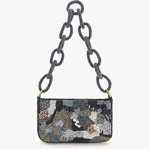 Bolso de mano con cuentas de arcoíris hecho a mano con cadena de rayas de lentejuelas, bordado personalizado, bolso de fiesta de noche, bolsa con abalorios, venta al por mayor - Product Image 1