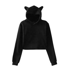 Sudadera Corta con Capucha y Logotipo Personalizado de Último Diseño, Sudadera Corta Holgada para Mujer - Product Image 4