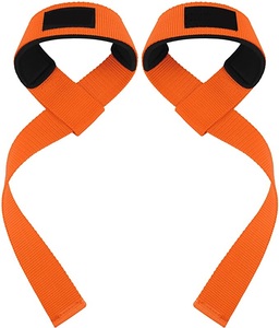 Sangles de levage de forme physique Sangles de poignet de couleur orange Sangles d'haltérophilie de gymnastique avec marque privée - Product Image 3