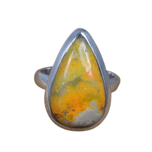 Bague pour filles et dames Bague en jaspe bourdon naturel Bijoux fins faits à la main Bagues en argent sterling 925 estampées - Product Image 1