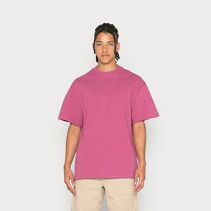 T-shirt à col rond et épaules tombantes pour hommes de haute qualité Stock 100% T-shirt blanc en coton peigné - Product Image 2