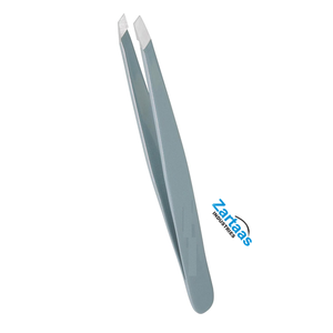 แขบตัดขนแบบเอียงสีน้ําเงินแบบพิเศษแหนบกําจัดขนผู้ผลิตและส่งออกเครื่องมือความงามสแตนเลส - Product Image 2