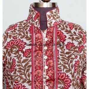 Robe d'été en coton imprimé à la main pour femme, col rond, style bohème, motif floral, robe décontractée indienne en coton - Product Image 2