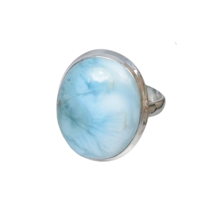 Boho Style Larimar Gemstone Promise Ring Solide 925 Sterling Silver Handmade Ring Jewelry Sterling Silver 925 Stamp Ring Jewelry - Product Image 1