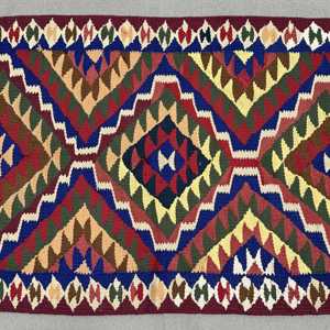 พรมคิลิมวินเทจขนาด 2.7x9.3 ฟุต พรมตุรกี พรมขนสัตว์สีแดงลายปะติด - Product Image 3