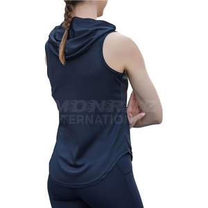 Women Workout <b>Sleeveless</b> <b>Hoodies</b> Bodybuilding Muscle Compression <b>Sleeveless</b> Hoodie Outdoor - Product Image 4