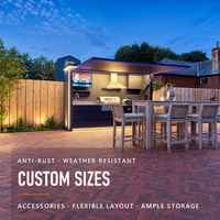 Cuisine extérieure sur mesure pour jardin, armoire BBQ avec dimensions et accessoires flexibles pour un barbecue personnalisé