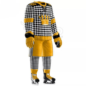 Trajes de hockey sobre hielo unisex de calidad superior del mejor diseño bordado personalizado con estilo de conjunto de impresión de nombre de equipo OEM - Product Image 3