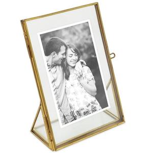 Stylish Geometric Pattern Metal <b>Photo</b> <b>Frame</b> with Soft <b>Gold</b> Finishing Perfect for Art Lovers and Statement Decor Walls - Product Image 1