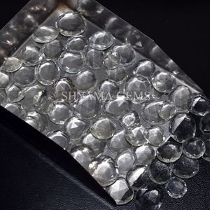 Cristal natural de cuarzo, corte de rosa, rebanadas facetadas, piedras preciosas sueltas para hacer joyas, cristal curativo a precio de fábrica al por mayor - Product Image 5