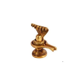 Laiton Shivling avec Serpent Shiv Lingam Statue Serpent Idoles de Shiva pour La Maison Temple Puja Décoratif Diwali Vastu Cadeaux - Product Image 2