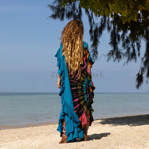 Hot Selling Good Quality Womens <b>Beach</b> Clothing Boho Chic <b>Kaftan</b> Dress Boho Lady Sundress Elegant Cold Shoulder Poncho <b>Kaftan</b> OEM - Product Image 5