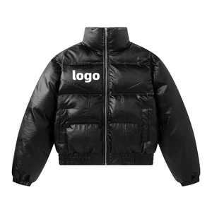 Chaquetas de Plumón Personalizadas al por Mayor para Hombre, Chaquetas Cortas Acolchadas, Chaqueta Holgada Unisex de Invierno, Chaqueta con Cremallera para Hombre de Talla Grande - Product Image 3