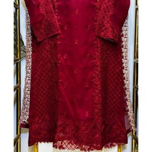 Costumes Salwar Kameez en 3 pièces cousus pour femmes indiennes et pakistanaises, légers, confortables, à séchage rapide, robe de soirée formelle de haute qualité - Product Image 3