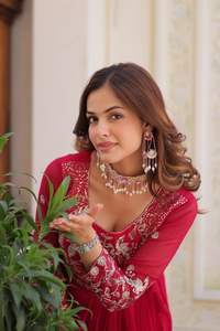 2024 femmes décontracté travail parole longueur tissé robe col rond lourd 3mm séquence broderie longue fantaisie mariage solide Patchwork - Product Image 2