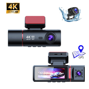 מצלמת דרך 4K עם שלושה ערוצים (קדמי, פנימי, אחורי) 1080P WiFi עם ראיית לילה, מקליט <span class=keywords><strong>DVR</strong></span> בעל 3 ערוצים לרכב - Product Image 1