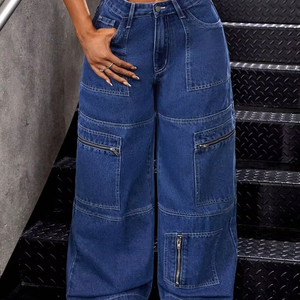 Haute Qualité Femmes Pantalon Bleu Denim Vintage Casual Fashioned Pantalon et Pantalon Toute Vente Hiver - Product Image 1