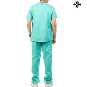 2025 nueva llegada personalizado hombres Hospital Scrubs poliéster algodón enfermera uniforme conjunto de manga corta Doctor Scrubs al por mayor - Product Image 3