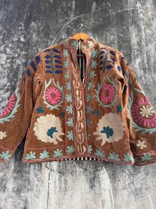 Handcrafted Uzbek-Inspired Velvet Suzani Jacket – Elegant Bohemian Embroidered Women's Fashion Coat - Product Image 5