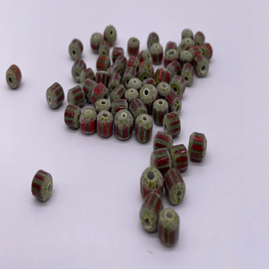 Perles de verre Chevron vert et rouge vintage pour bijoux et artisanat bricolage lot de gros en vrac pour colliers bracelets et cristal au chalumeau - Product Image 2