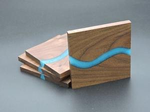 Plato de té moderno artesanal de resina y madera con posavasos Juego de servicio de lujo hecho a mano para el hogar, la Oficina y ocasiones especiales - Product Image 6