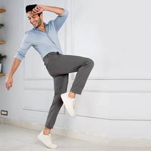 กางเกงสังกะสี2023สำหรับผู้ชายกางเกงธุรกิจลำลองกางเกงบางเข้ารูปกางเกงชิโนออกแบบได้ตามต้องการ - Product Image 1