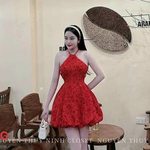 ชุดเดรสผูกโบว์สำหรับผู้หญิงชุดเดรสลำลองลำลองลำลองธรรมชาติซักได้ออกแบบเองผู้ผลิตจากเวียดนาม - Product Image 3