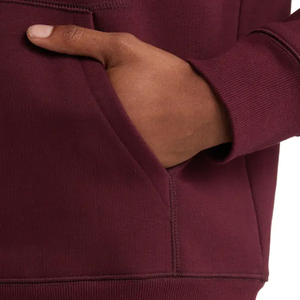 Men's 100% Cotton <b>Maroon</b> Solid Color Zipper Hoodie with Custom Logo Print for Winter - Product Image 6