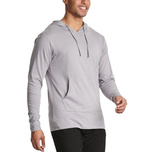 เสื้อมีฮู้ดแบบสวมหัวมีเชือกผูกสำหรับผู้ชายเสื้อมีฮู้ดแบบลำลองน้ำหนักเบามีกระเป๋าสำหรับตกปลาวิ่งตีกอล์ฟขี่จักรยานเสื้อกีฬาสำหรับผู้ชาย - Product Image 1