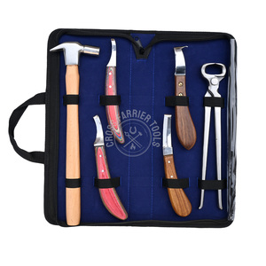 Herramientas de herrador, juego de herramientas para el cuidado de los cascos, cortador de cascos de caballo, cuchillos curvos y rectos para cascos, par de cuchillos de bucle y martillo fuerte para clavar - Product Image 1