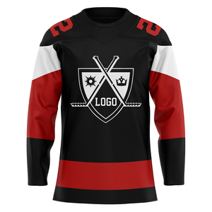 Vêtements de hockey sur glace les plus vendus Numéro d'équipe personnalisé Chemise de sport à manches longues en maille Panneau d'impression thermique à un prix très raisonnable - Product Image 1