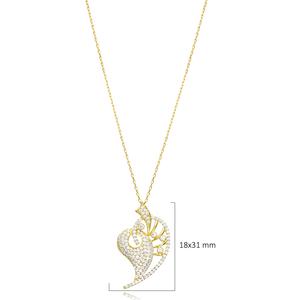 จี้สร้อยคอเพทายสีขาวดีไซน์เป็นเอกลักษณ์เครื่องประดับเงินสเตอร์ลิงทำจาก925ทำมือแบบตุรกี - Product Image 2