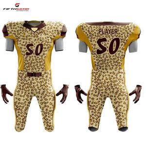 Conjuntos de fútbol americano 2025 de alta calidad OEM, 100% poliéster, secado rápido, absorbe la humedad, transpirable, color sólido del equipo - Product Image 4