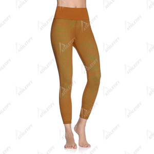 Pantalons de yoga pour femmes, respirants, en polyester et élasthanne, taille haute, motif uni sexy, toutes tailles, leggings longs avec effet push-up - Product Image 3