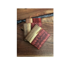 Stylish and functional Coffee Drink Cup <b>coaster</b> <b>Set</b> of 4 Wood Resin <b>coaster</b> Handmade Handicraft Manufacturer India - Product Image 3