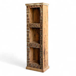 <b>Rustic</b> Wooden <b>Bookshelf</b> for Home Office Living Room Bedroom School Hotel with Durable Metal Cabinet Design - Product Image 1