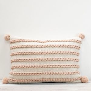 Hot Selling Decorative Boho Outdoor With Pom Pom Wool <b>Pillow</b> Cover Handwoven Decorative <b>Throw</b> <b>Pillow</b> Unique Boho <b>Pillow</b> By ITHL - Product Image 2